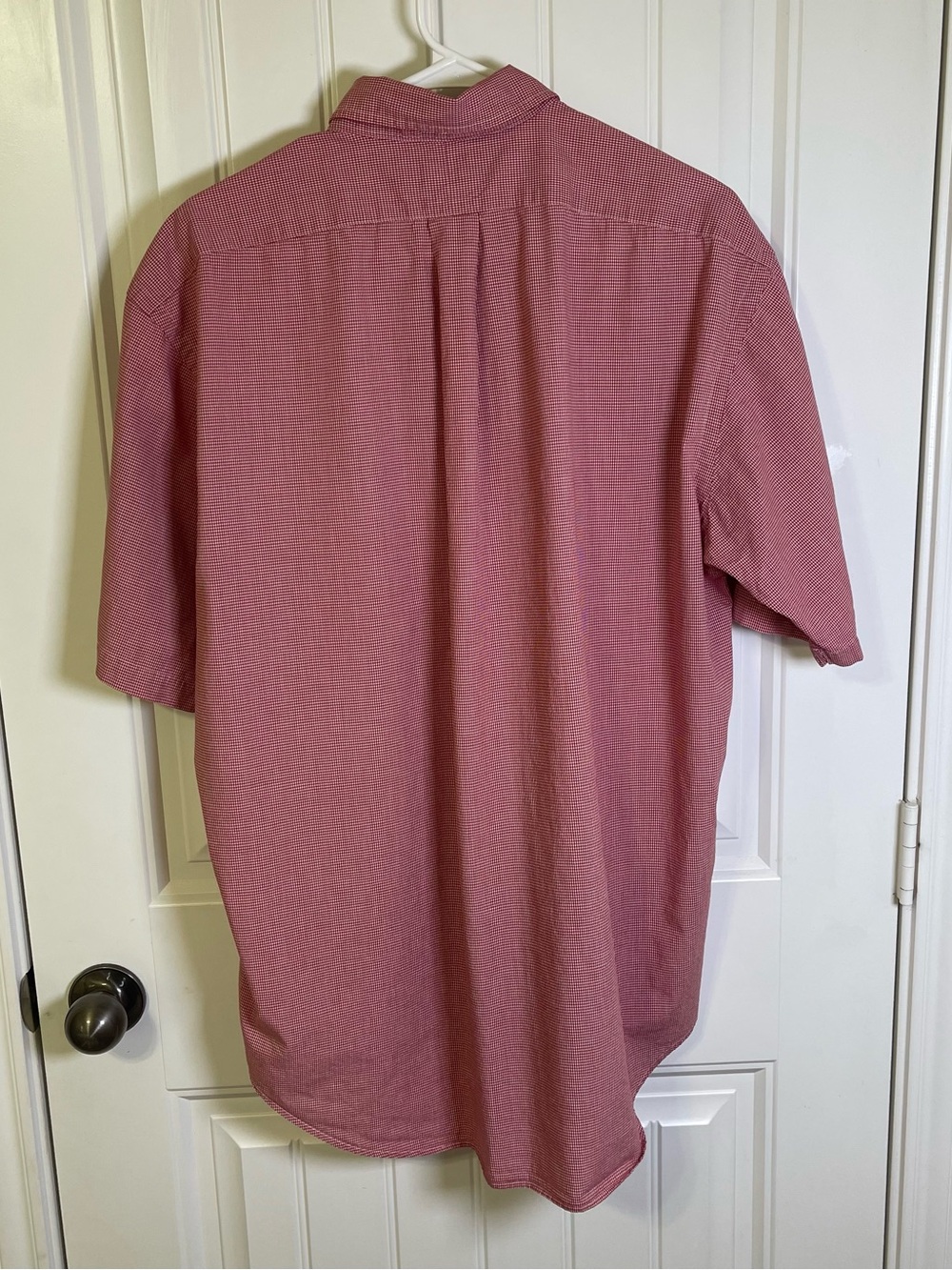 Vintage Ralph Lauren Blake Men’s L Red Gingham Navy Pony Short Sleeve Shirt - Picture 2 of 9